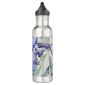 Bouteille D'eau Blue Iris Art floral Aquarelle Fleur Femme 710 (Droite)
