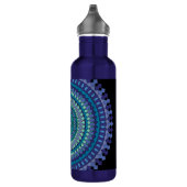 Bouteille D'eau Blue Mandala Birthday Party Ajouter un nom (Droite)