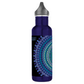 Bouteille D'eau Blue Mandala Birthday Party Ajouter un nom (Gauche)