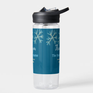 Bouteille D'eau Blue orange snowflakes ajouter nom commercial noël