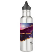 Bouteille D'eau Blue & Purple Space & Stars Agate moderne (Gauche)