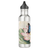 Bouteille D'eau  Blue Swallowtail Butterfly With Lotus Flower Art (Gauche)
