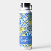 Bouteille D'eau Blue Tile French Country Lemon Pattern Provencal (Arrière)
