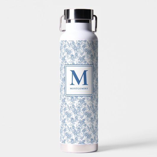 Bouteille D'eau Blue Toile French Monogram Name (Avant)