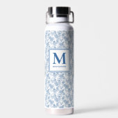 Bouteille D'eau Blue Toile French Monogram Name (Arrière)