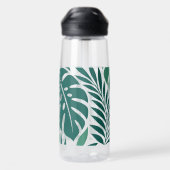 Bouteille D'eau Blue Tropical Leaf Wrap Pattern (Arrière)