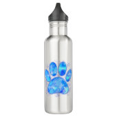 Bouteille D'eau Blue Watercolor Dog Paw Print (Gauche)