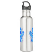 Bouteille D'eau Blue Watercolor Dog Paw Print (Dos)