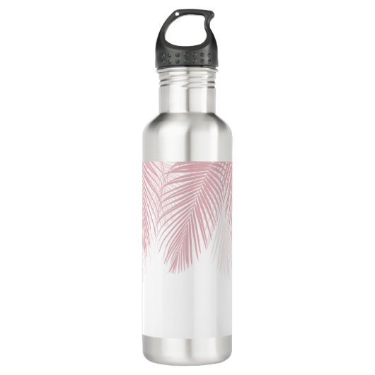 Bouteille D'eau Blush Palm Finesse Feuille 2 #tropical #art (Devant)
