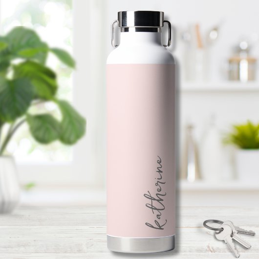 Bouteille D'eau Blush Pink Simple Votre Nom