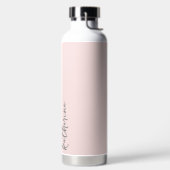 Bouteille D'eau Blush Pink Simple Votre Nom (Droite)