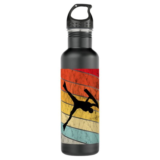 Bouteille D'eau Bodyboarder Retro Vintage Sunset Bodyboard Eau (Devant)