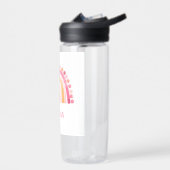 Bouteille D'eau Boho Aquarelle arc-en-ciel en rose personnalisée (Gauche)