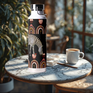 Bouteille D'eau Boho Bohemian Animaux Rainbows Art Moderne Zebras