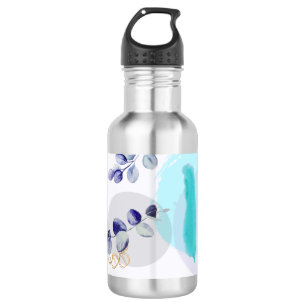 Bouteille D'eau Boho botanique cyan violet