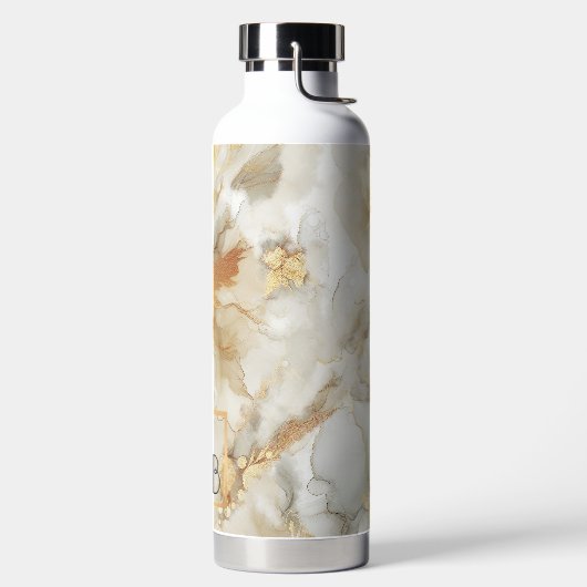Bouteille D'eau Boho Chic Abstrait or Aquarelle marbre (Droite)