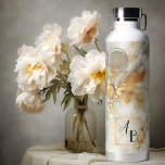 Bouteille D'eau Boho Chic Abstrait or Aquarelle marbre<br><div class="desc">Elégante bouteille d'eau abstraite avec aquarelle marbre en or,  gris clair et blanc cassé. Vous pouvez ajouter vos initiales personnalisées ou d'autres textes ainsi que votre logo.</div>