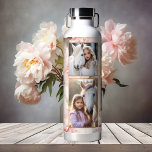 Bouteille D'eau Boho Chic Floral Photo<br><div class="desc">Bouteille d'eau avec vos photos sur un design de fleur d'aquarelle élégant en roses jolies. Le texte "Nous vous aimons" en fait une belle bouteille pour une mère ou une grand-mère. C'est sympa pour la fête des mères ou son anniversaire.</div>