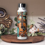 Bouteille D'eau Boho Country Western Guitare Cowgirl<br><div class="desc">Bouteille d'eau de campagne.</div>