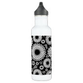 Bouteille D'eau Boho fleurs Motif floral vectoriel noir et blanc (Droite)