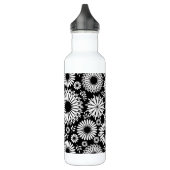 Bouteille D'eau Boho fleurs Motif floral vectoriel noir et blanc (Gauche)