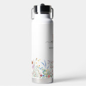 Bouteille D'eau Boho Fleurs sauvages Nom personnalisé Monogramme (Salle de sport)