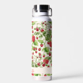 Bouteille D'eau Boho Fraise Floraison Personnalisé Nom (Arrière)