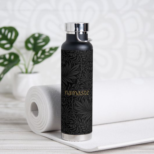 Bouteille D'eau Boho Noir Gris Botanique (Yoga)