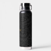 Bouteille D'eau Boho Noir Gris Botanique (Arrière)