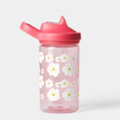 Bouteille D'eau Boho Retro Fleurs Blanches Enfants (Arrière Complet)