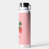 Bouteille D'eau Boho Strawberry Fruit Pink Personalized Name (Arrière)
