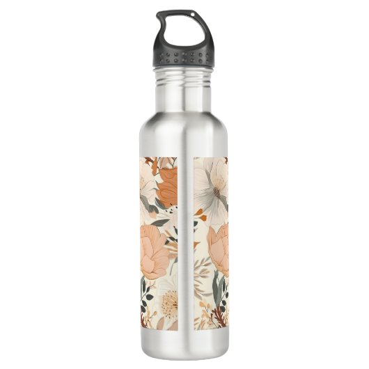 Bouteille D'eau Boho style fleurs couleurs motifs (Dos)