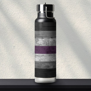 Bouteille D'eau Bois Grain Subtil Aexé Fierté Drapeau Couleurs