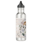 Bouteille D'eau Bois vieilli Nom du monogramme Floral Fox (Gauche)