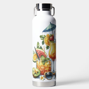 BOUTEILLE D'EAU BOISSONS ET FRUITS COLORÉS DE L'ÉTÉ