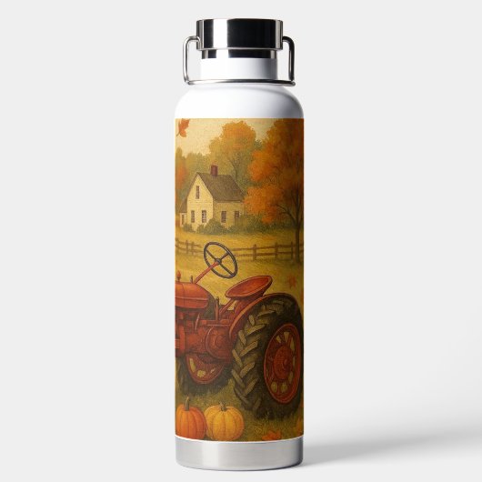 Bouteille D'eau Bon automne tracteur classique et ferme (Plage)