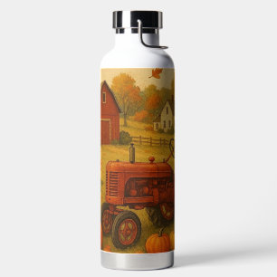 Bouteille D'eau Bon automne tracteur classique et ferme