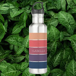 Bouteille D'eau Bonbons rose et bleu serein rayures esthétiques<br><div class="desc">Améliorez votre expérience d'hydratation grâce à la "Bouteille d'eau rose bonbon et bleu serein", exclusivement de WizCraft sur Zazzle. Ce design chic allie le rose bonbon, le désert Rose et les rayures bleues sereines, créant une symphonie visuelle qui calme et captive. Chaque bouteille est plus qu'un simple récipient à boire,...</div>