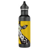 Bouteille D'eau Bonjour ! - Cool Funky Jaune Paisley Giraffe (Droite)