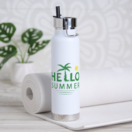 Bouteille D'eau Bonjour l'été (Yoga (pivotée))