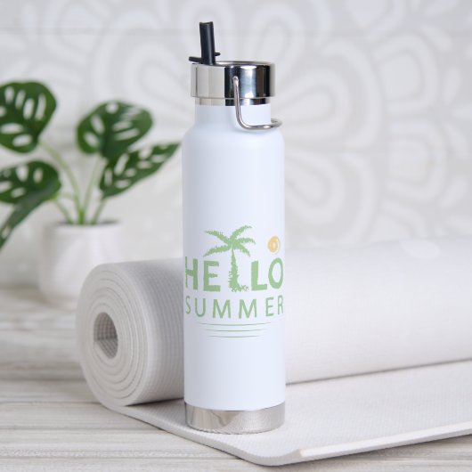 Bouteille D'eau Bonjour l'été (Yoga (pivotée))