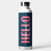 Bouteille D'eau Bonjour Votre Nom Pink Blue Calligraphy (Droite)