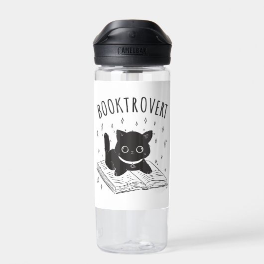 Bouteille D'eau Booktrovert chat avec livre et étoiles (Arrière)