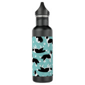Bouteille D'eau Bordure Collie et Empreinte de patte (Gauche)