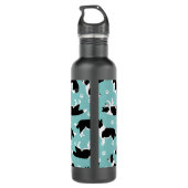 Bouteille D'eau Bordure Collie et Empreinte de patte (Dos)