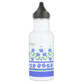 Bouteille D'eau Bordure florale Vert Bleu pour personnaliser (Droite)
