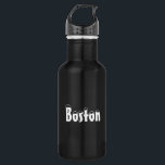 Bouteille D'eau "Boston" en lettres blanches -<br><div class="desc">"Boston" en lettres blanches - bouteille en acier inoxydable</div>