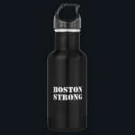 Bouteille D'eau "Boston Strong" noir blanc<br><div class="desc">"Boston Strong" bouteille d'eau blanche en acier inoxydable noir</div>