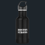 Bouteille D'eau "Boston Strong" noir blanc<br><div class="desc">"Boston Strong" bouteille d'eau blanche en acier inoxydable noir</div>