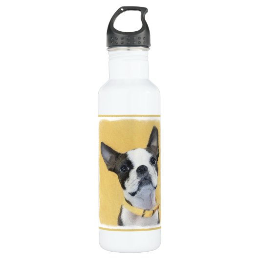 Bouteille D'eau Boston Terrier Peinture - Cute Original Chien Art (Devant)